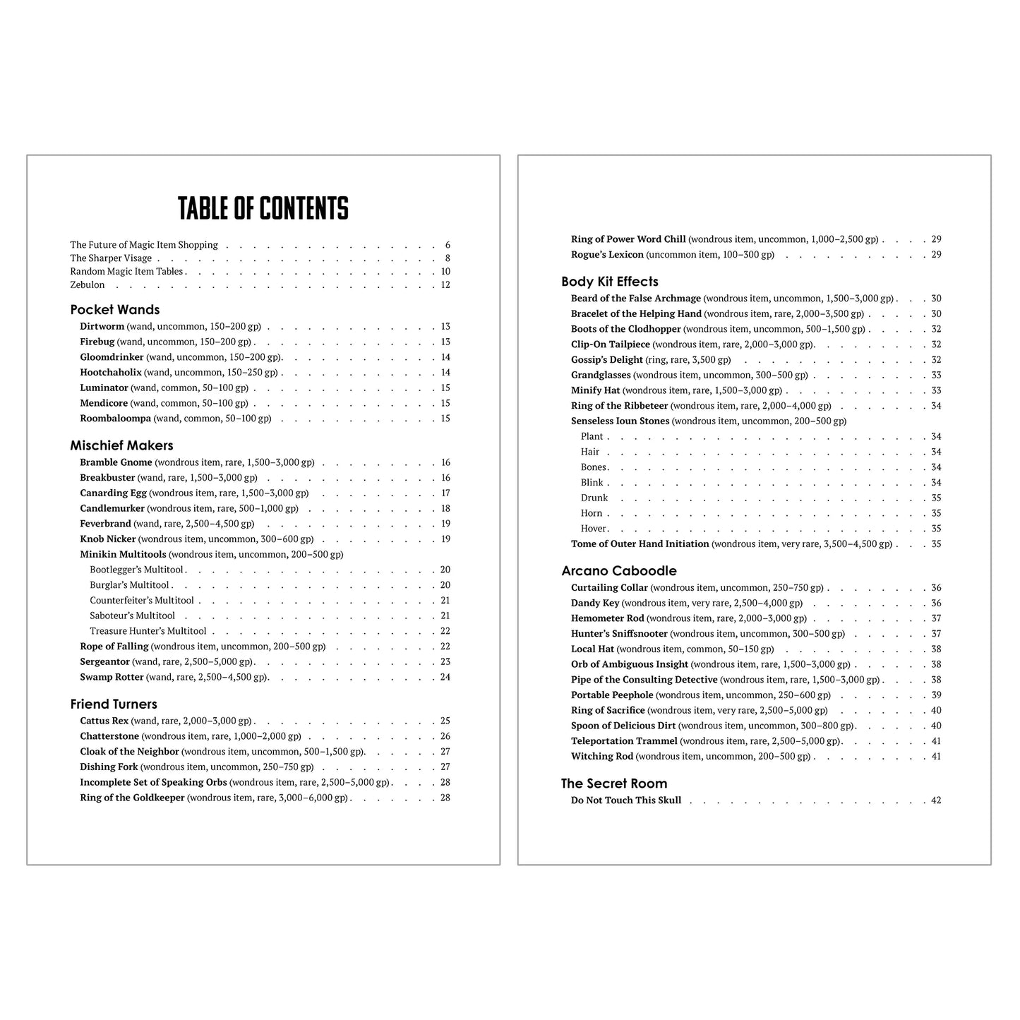 The Sharper Visage Catalog (PDF)